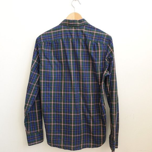 J Crew Shirt Small Cotton Slim Fit Button Down Green Plaid Tartan Cabincore‎ - Picture 6 of 9
